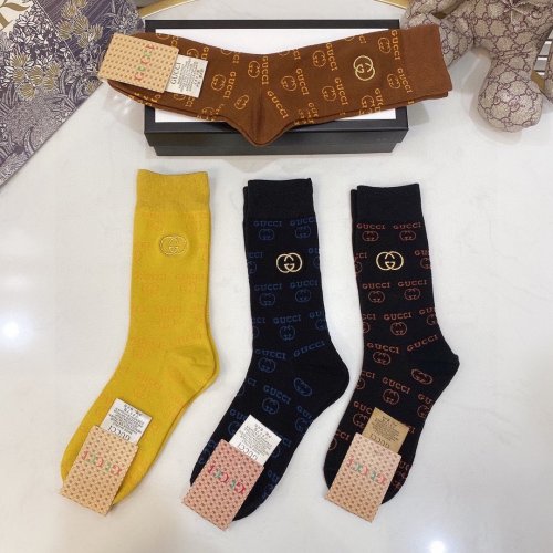 Gucci Socks 4 Pairs with Original Box Luxury Brand Breathable Gucci Sock