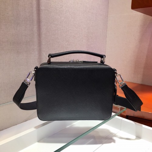 Prada Mens Bags Shoulder Messenger Bags Handbags Luxury Brand Black Prada Brique Saffiano leather bag with Original Box 2VH069_9Z2_F0002_V_YMI