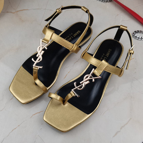Yves Saint Laurent YSL Women Shoes Sandals Slippers Luxury Brand Genuine Leather Sole Womens Slippers with Original Box