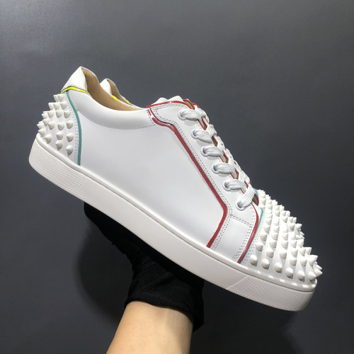 Christian Louboutin Mens Shoes Luxury Brand Red Bottom Design Louis Junior Spikes Flat with Original Box CL sneakers