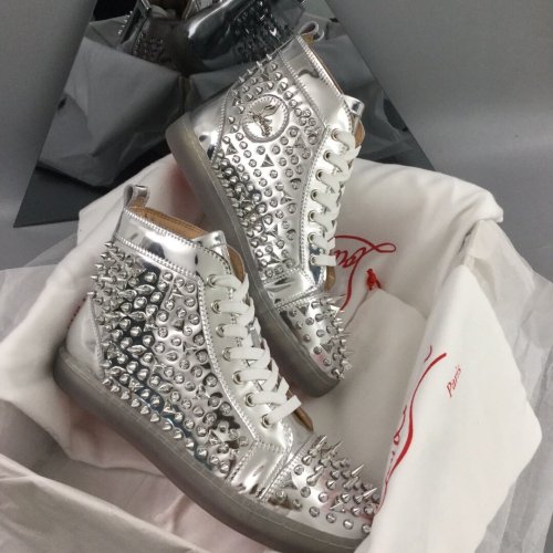 Christian Louboutin Mens Shoes Luxury Brand Red Bottom Design Louis Junior Spikes Flat with Original Box CL sneakers