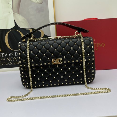 Valentino Womens Bags Crossbody Bags Handbags Luxury Brand LARGE ROCKSTUD SPIKE NAPPA LEATHER BAG with Original Box