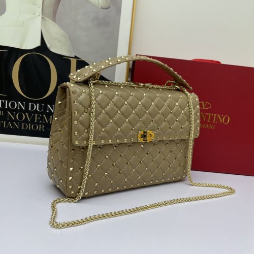 Valentino Womens Bags Crossbody Bags Handbags Luxury Brand LARGE ROCKSTUD SPIKE NAPPA LEATHER BAG with Original Box