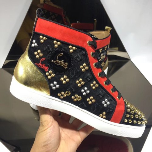Christian Louboutin Mens Shoes Luxury Brand Red Bottom Design Louis Junior Spikes Flat with Original Box CL sneakers