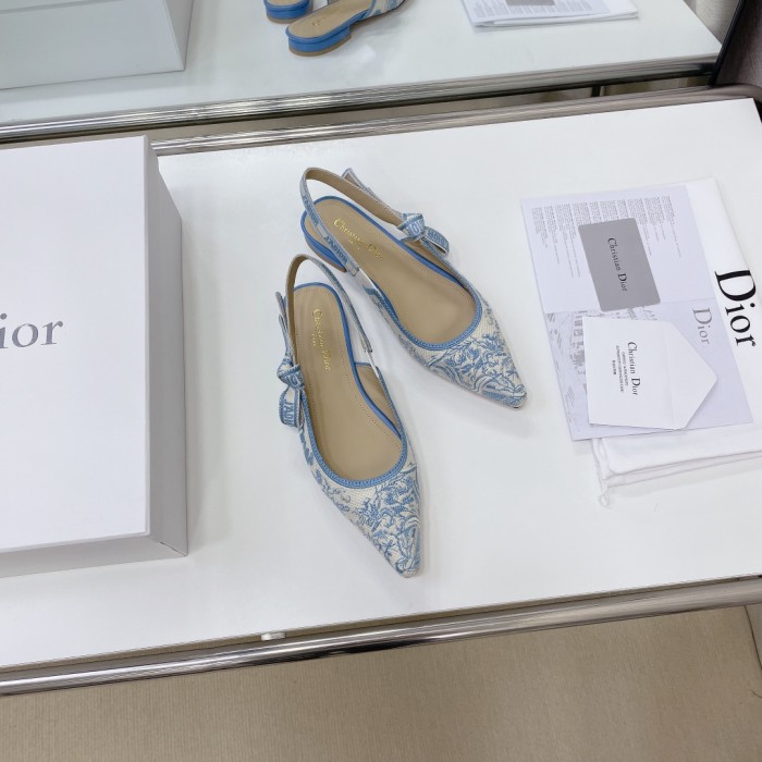 Dior Women Shoes Pumps Luxury Design Fashion Type High Heel Shoes for Wedding Style J'ADIOR SLINGBACK PUMP Cotton Embroidery with Micro Houndstooth Motif with Original Box
