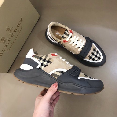 Burberry Mens Shoes Sneakers Fashion Type Luxury Brand Vintage Check Cotton Sneaker with Original Box