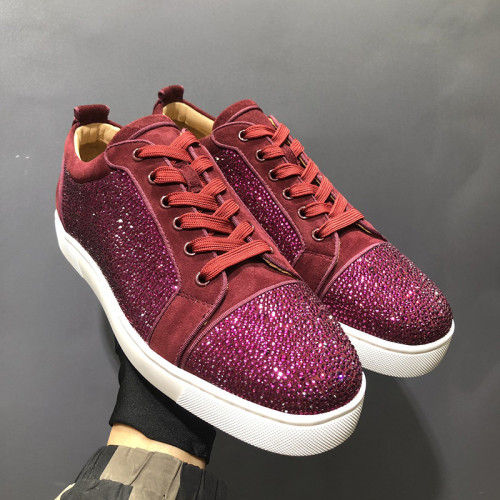 Christian Louboutin Mens Shoes Luxury Brand Red Bottom Design Louis Junior Spikes Flat with Original Box CL sneakers