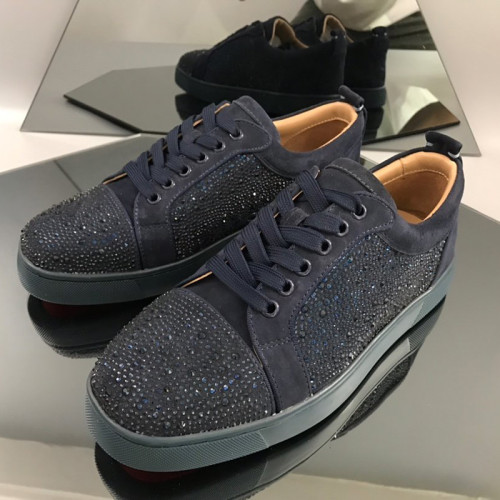 Christian Louboutin Mens Shoes Luxury Brand Red Bottom Design Louis Junior Spikes Flat with Original Box CL sneakers