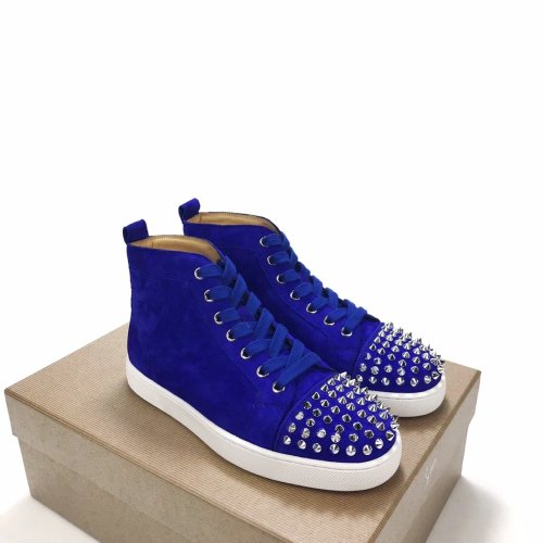 Christian Louboutin Mens Shoes Luxury Brand Red Bottom Design Louis Junior Spikes Flat with Original Box CL sneakers