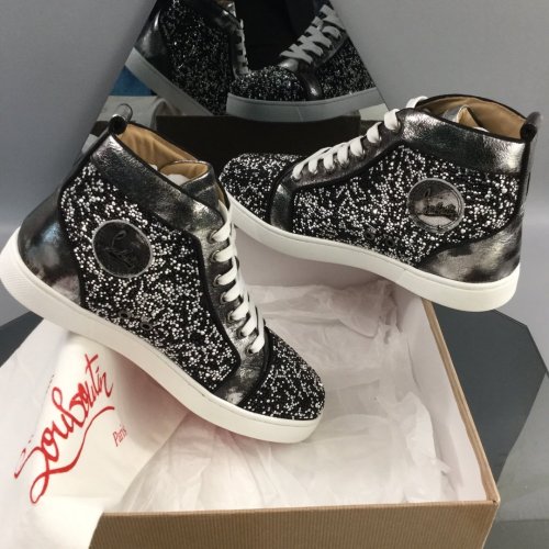 Christian Louboutin Mens Shoes Luxury Brand Red Bottom Design Louis Junior Spikes Flat with Original Box CL sneakers