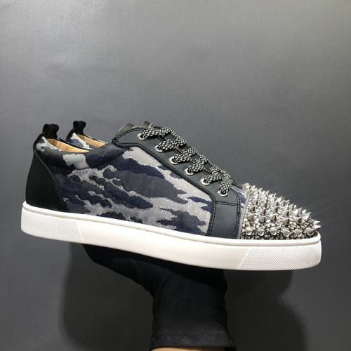 Christian Louboutin Mens Shoes Luxury Brand Red Bottom Design Louis Junior Spikes Flat with Original Box CL sneakers