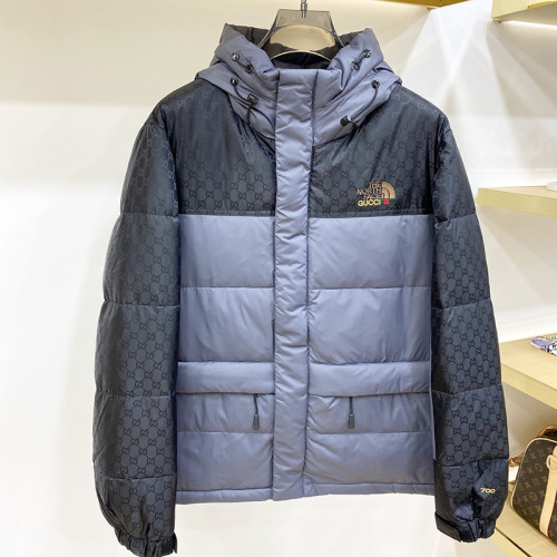 Gucci X The North Face Design Mens Womens Winter Windprood Down Jackets Keep Warm 90% White Duck Down