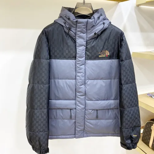 Gucci X The North Face Design Mens Womens Winter Windprood Down Jackets Keep Warm 90% White Duck Down