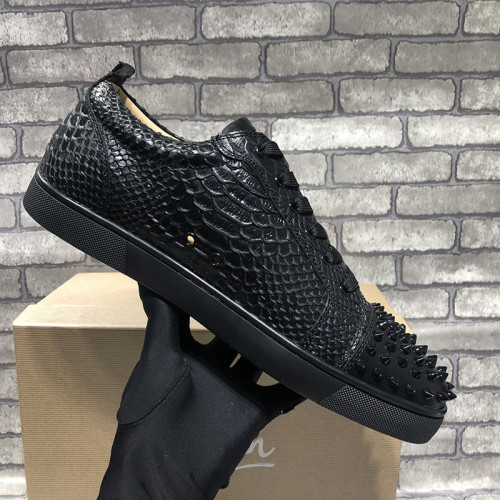 Christian Louboutin Mens Shoes Luxury Brand Red Bottom Design Louis Junior Spikes Flat with Original Box CL sneakers