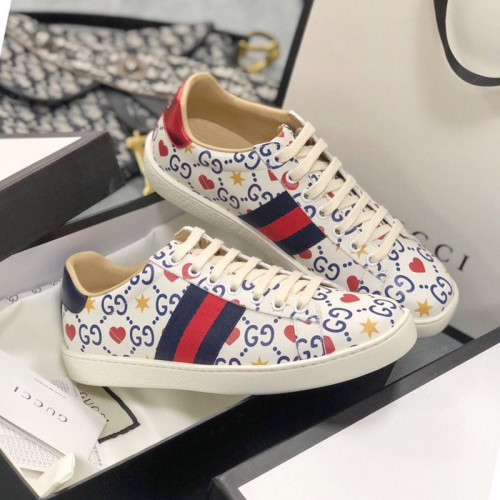 Gucci Womens Shoes Fashion Sneakers Lace-Up Luxury Brand Women's Ace Embroidered Sneaker with Original Box