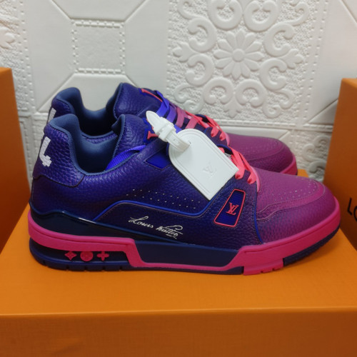Louis Vuitton Womens Shoes Fashion Sneakers Design Luxury Brand LV TRAINER SNEAKER Mix of materials with Original Box 1A9JI9