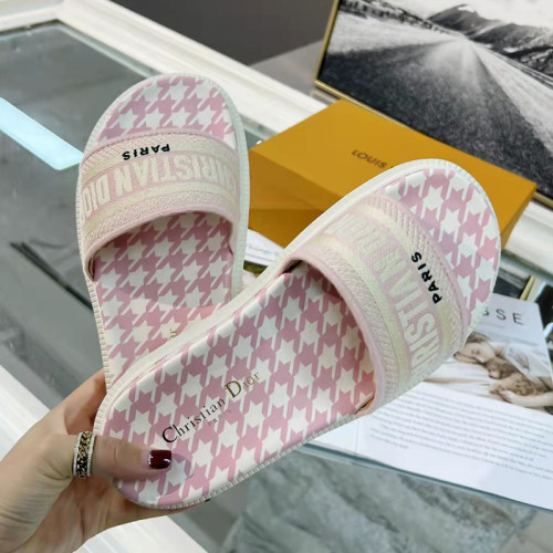 Dior Women Shoes Mule DWAY SLIDE Luxury Brand Womens Sandals Slippers with Original Box