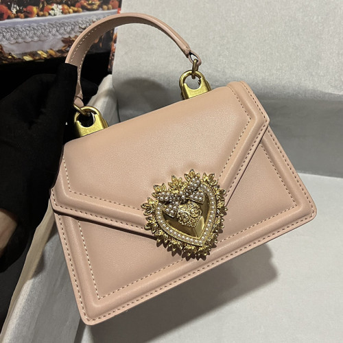 Dolce&Gabbana Womens Bags Handbags Luxury Brand Runaway Small smooth calfskin Devotion bag 19 x 13 x 4.5 cm