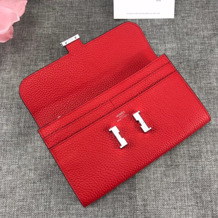 Hermes Womens Mens Wallets Purse Card Holder Leather Long Design Coin Bag with Original Box