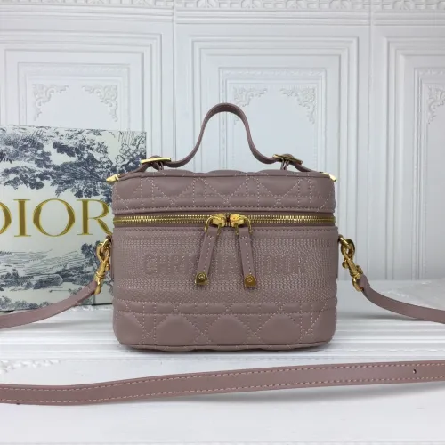 Dior Womens Bags Luxury Brand Fashion Small Diortravel Vanity Case Cannage Lambskin with Original Box