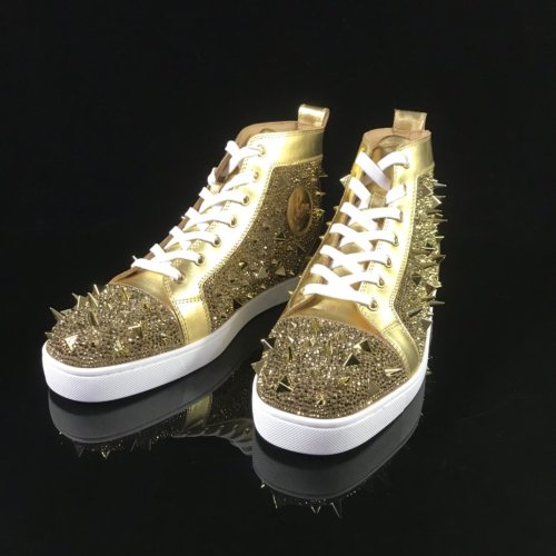Christian Louboutin Mens Shoes Luxury Brand Red Bottom Design Louis Junior Spikes Flat with Original Box CL sneakers