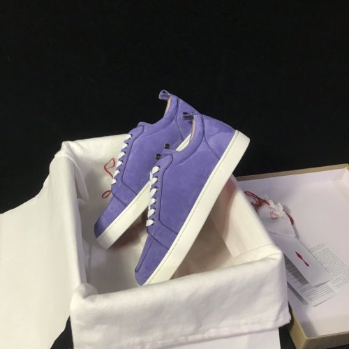 Christian Louboutin Mens Shoes Luxury Brand Red Bottom Design Louis Junior Spikes Flat with Original Box CL sneakers