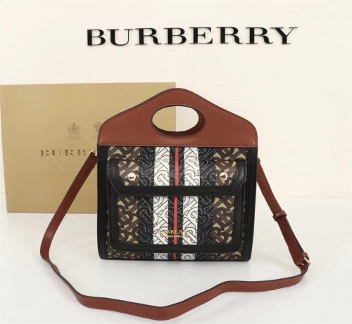 Burberry Womens Bag Mini Monogram Stripe E-canvas Pocket Bag