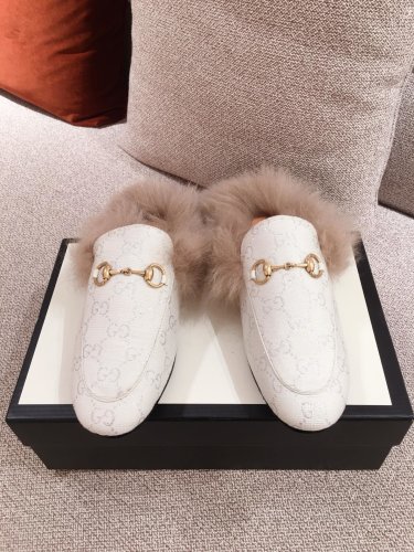 Gucci Womens Shoes Casual Loafers Design Luxury Brand Leather Princetown with Original Box