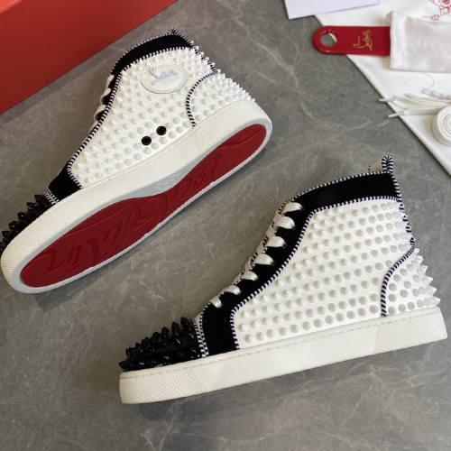 Christian Louboutin Mens Shoes Luxury Brand Red Bottom Design Louis Junior Spikes Flat with Original Box CL sneakers