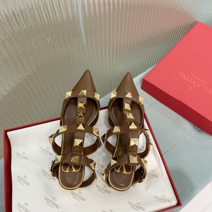 Valentino Women Shoes Mule Flip Flop Sandals ROMAN STUD CALFSKIN PUMP 40 MM with Original Box