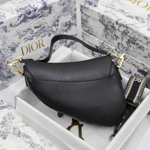 Dior Womens Bag Saddle Bag Luxury Brand Fashion Saddle Bag Black Grained Calfskin M0446CBAA_M900