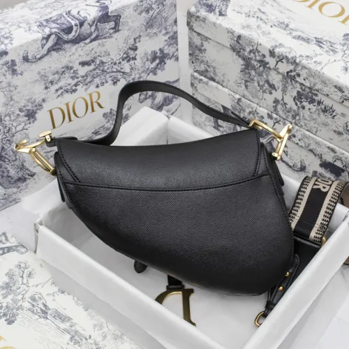 Dior Womens Bag Saddle Bag Luxury Brand Fashion Saddle Bag Black Grained Calfskin M0446CBAA_M900