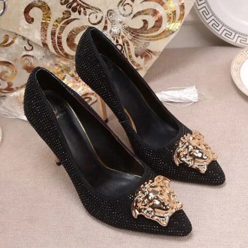 Versace Brand Womens Sandals Shoes Leather Big Size LA MEDUSA PATENT SAFETY PIN LEATHER PUMPS High Heel Design Luxury Brand Sandals for Women