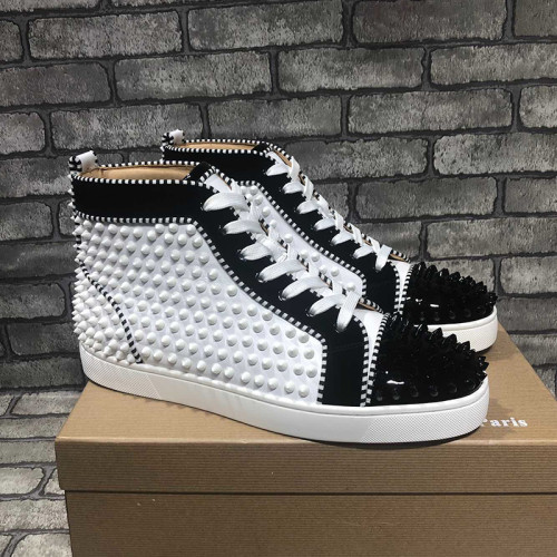 Christian Louboutin Mens Shoes Luxury Brand Red Bottom Design Louis Junior Spikes Flat with Original Box CL sneakers