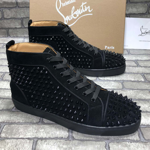 Christian Louboutin Mens Shoes Luxury Brand Red Bottom Design Louis Junior Spikes Flat with Original Box CL sneakers