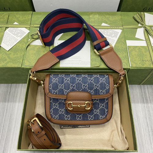 Gucci Womens Bags Shoulder Messenger Bag Luxury Brand Gucci Horsebit 1955 mini bag 658574 2KQPG 8391 with Original Box