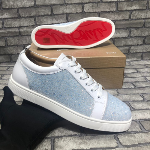 Christian Louboutin Mens Shoes Luxury Brand Red Bottom Design Louis Junior Spikes Flat with Original Box CL sneakers