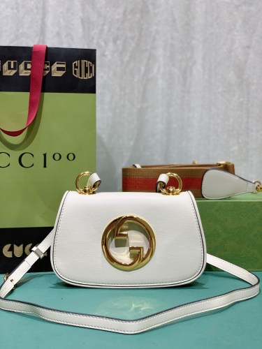 Gucci Womens Bags Shoulder Messenger Bag Luxury Brand Gucci Blondie mini bag in white leather with Original Box 698643 UXXAG 9161