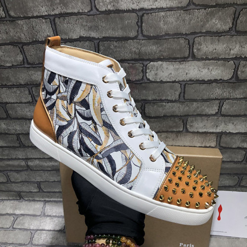 Christian Louboutin Mens Shoes Luxury Brand Red Bottom Design Louis Junior Spikes Flat with Original Box CL sneakers
