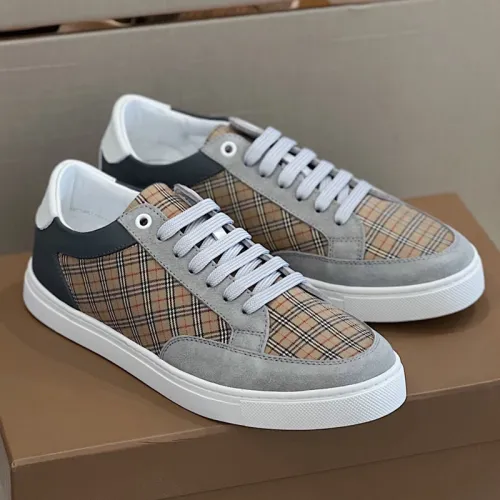 Burberry Mens Shoes Sneakers Fashion Type Luxury Brand Vintage Check Cotton Sneaker with Original Box