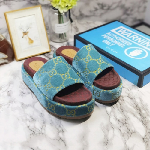 Gucci Mens Shoes Sandals Slides Slippers Luxury Brand Thick Sole Design with Original Box