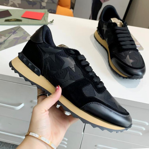 Valentino Men Shoes Fashion Design Luxury Brand ROCKSTUD CALFSKIN SNEAKER with Original Box