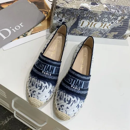 Dior Women Shoes Luxury Brand Design Dior Espadrille Nude Mesh Embroidery Womens Shoes with Original Box