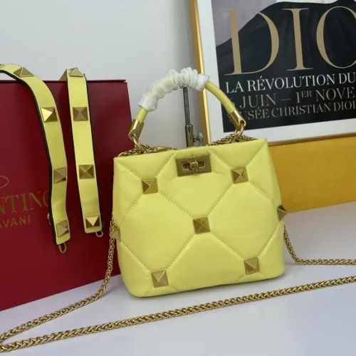 Valentino Womens Bags Crossbody Bags Handbags Luxury Brand SMALL ROMAN STUD THE HANDLE BAG IN NAPPA VW0B0I97BSFM20 with Original Box