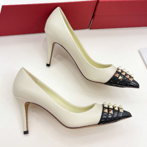 Valentino Womens Shoes ROCKSTUD SLINGBACK PUMP WITH SCULPTED HEEL IN KIDSKIN with Original Box 8cm Heel Design
