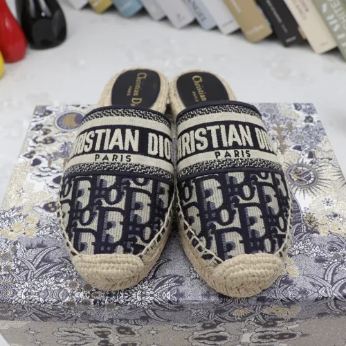 Dior Women Shoes Luxury Brand Design Dior Granville Mule Dior Oblique Embroidered Cotton with Original Box