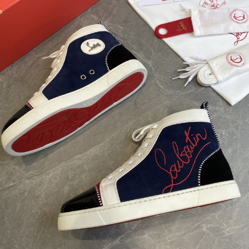 Christian Louboutin Mens Shoes Luxury Brand Red Bottom Design Louis Junior Spikes Flat with Original Box CL sneakers