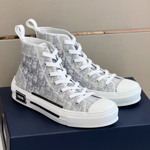 Dior Mens Shoes Sneakers Casual Luxury Brand B23 HIGH-TOP SNEAKER Dior Oblique Canvas with Original Box 3SH118ZMK_H761