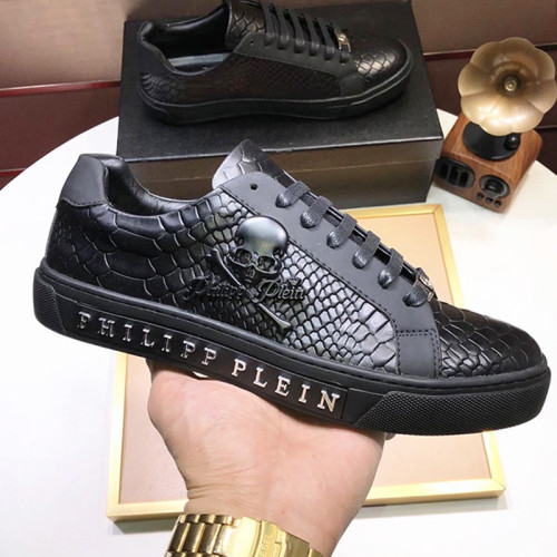 Philipp Plein Men Shoes Fashion Sneakers Lace-Up Design Luxury Brand Flat Casual Shoes for Men with Original Box