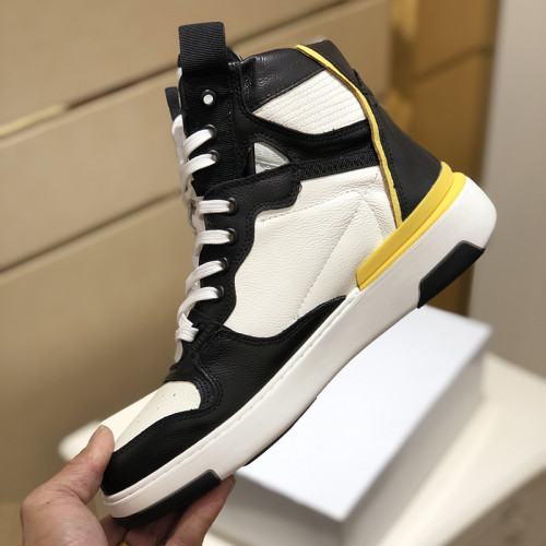 Givenchy Men Shoes Boots Fashion Sneakers Luxury Brand Wing Mid Three Tone Sneakers In Leather BH002JH0PB-991